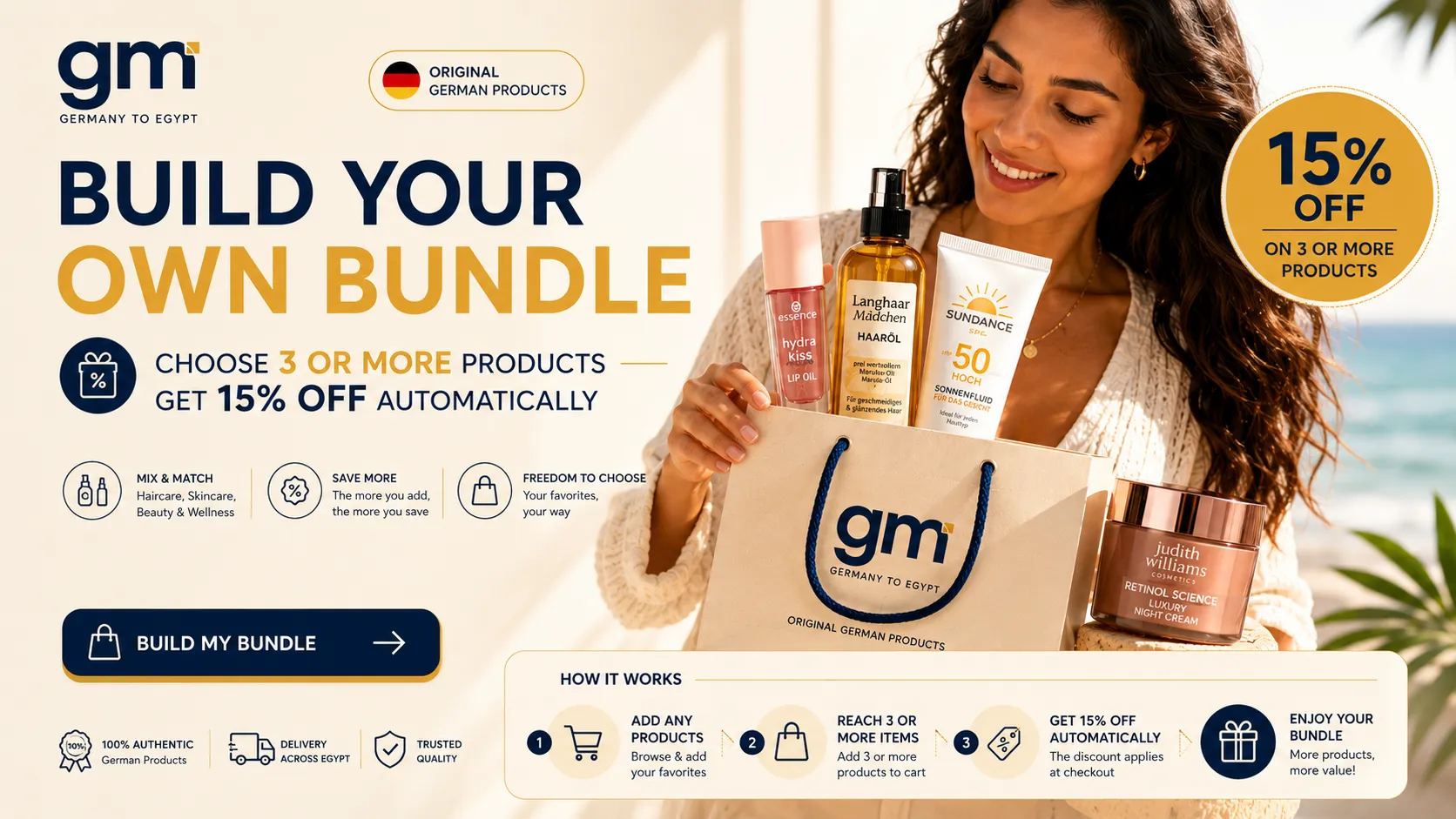 Add 3 or more products to your cart and save 15% automatically
